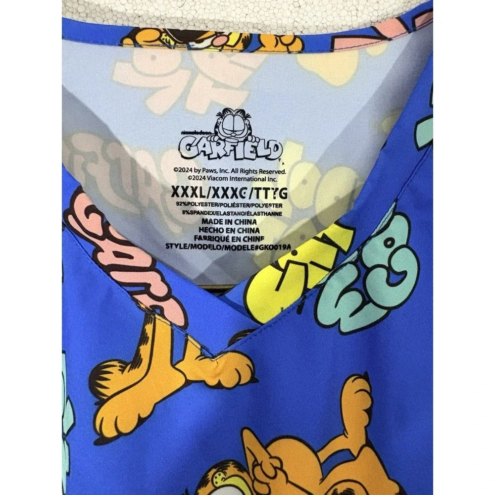Garfield & Odie by PAWS SCRUB TOP 3X LIGHTWEIGHT NEW!!!